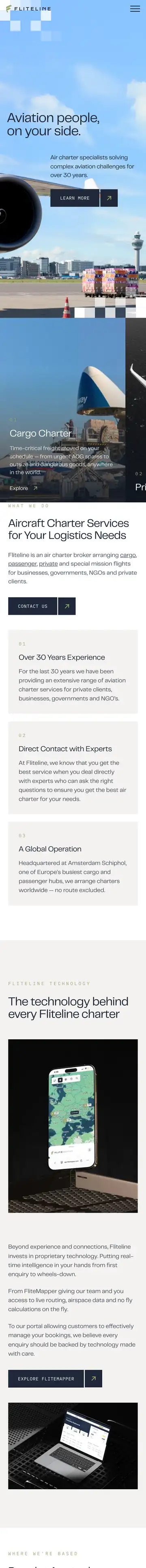 The same site on a phone