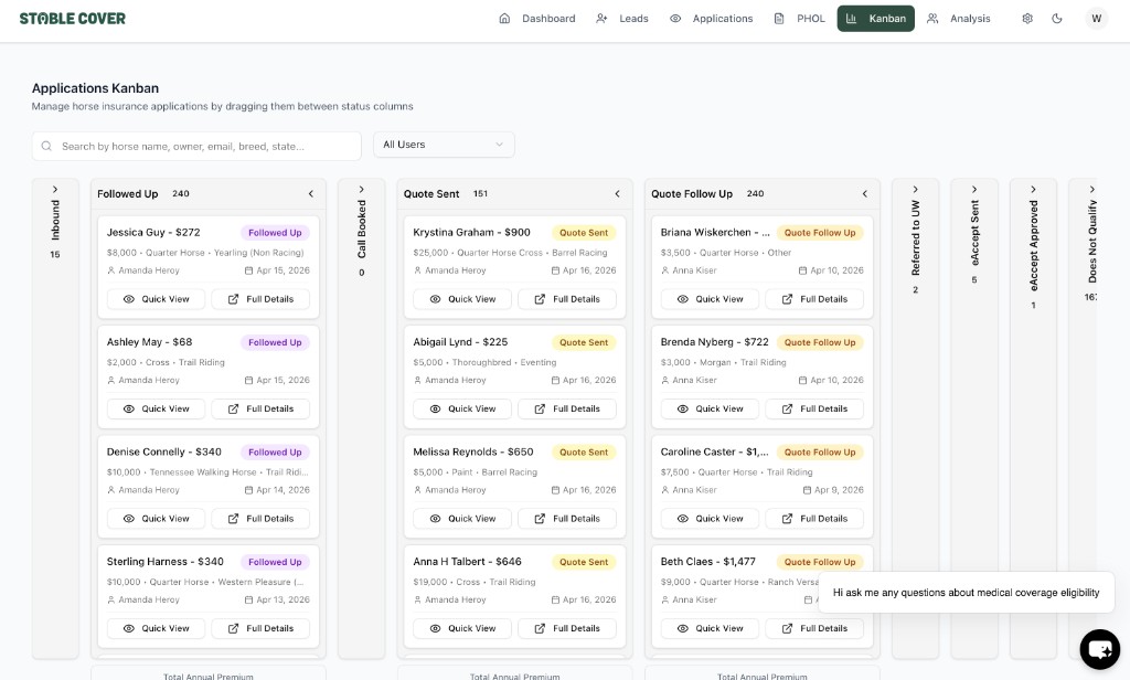 Fliteline bespoke CRM screenshot