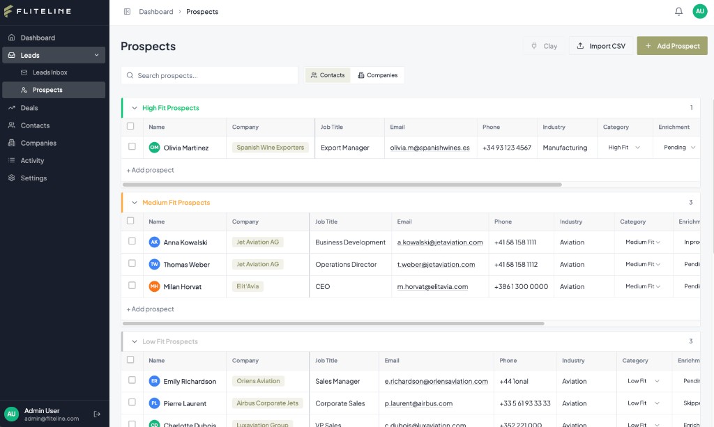 Midton bespoke CRM screenshot